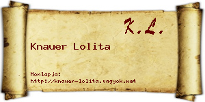 Knauer Lolita névjegykártya